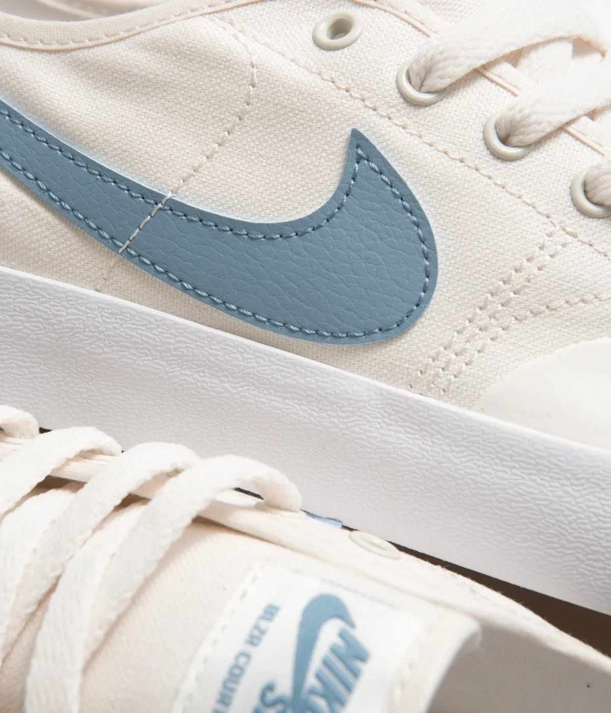 Nike SB Blazer Court Shoes - Phantom / Cerulean - Phantom - Gum Light Brown