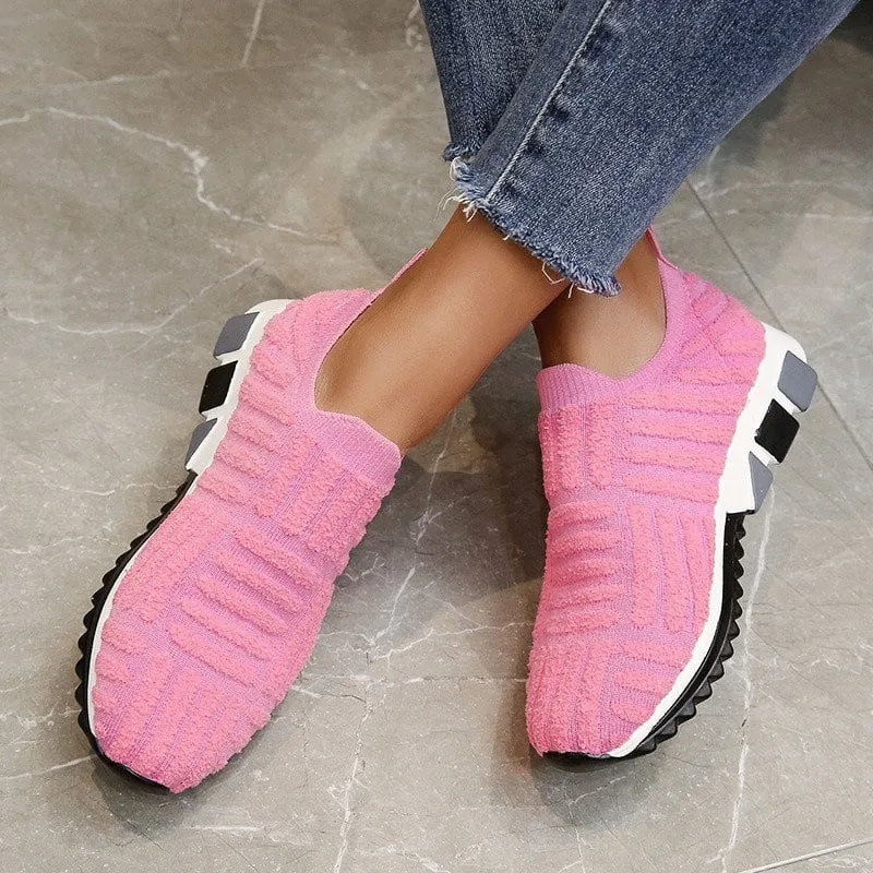 OCW Women Knitted Orthopedic Shoes Slip-on Leisure Sneakers