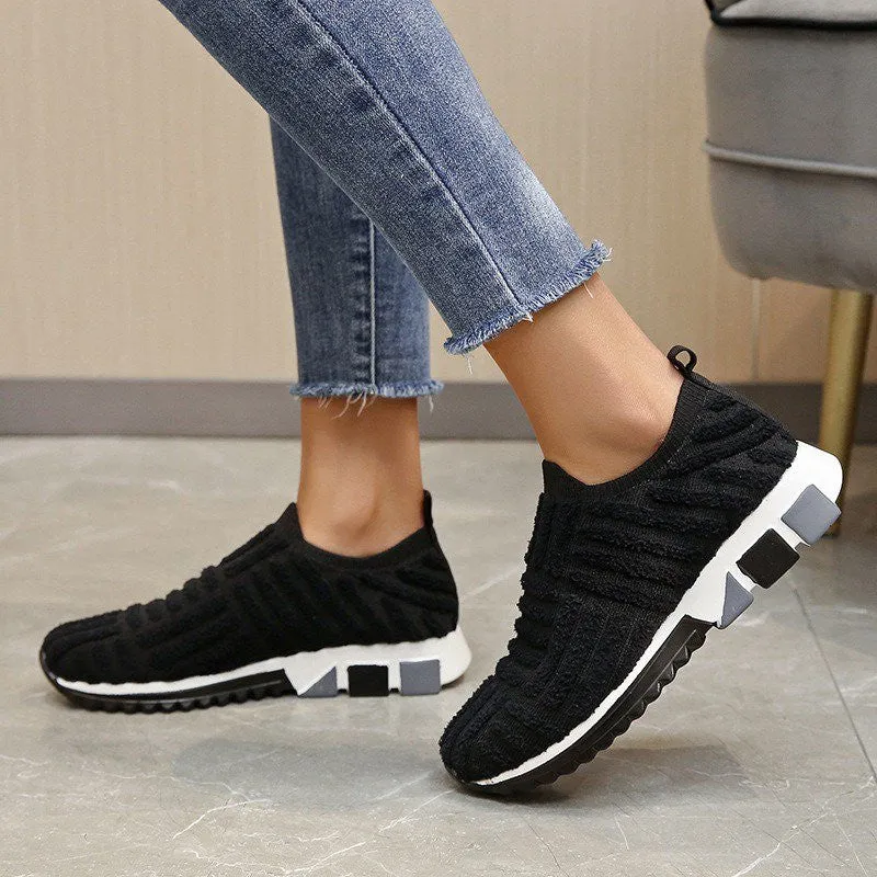 OCW Women Knitted Orthopedic Shoes Slip-on Leisure Sneakers