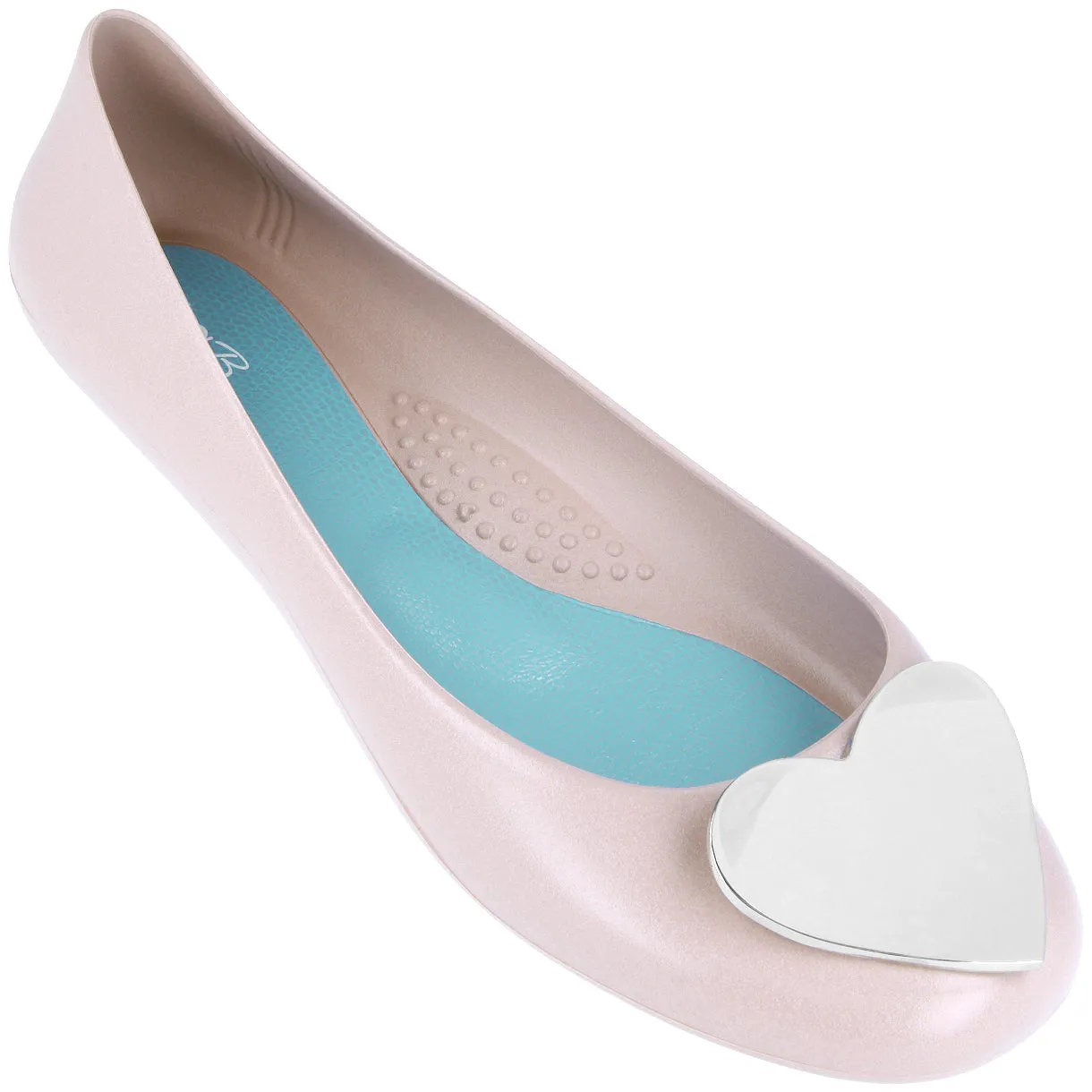 Oka-B Adelpha Silver Heart Ballet Flats