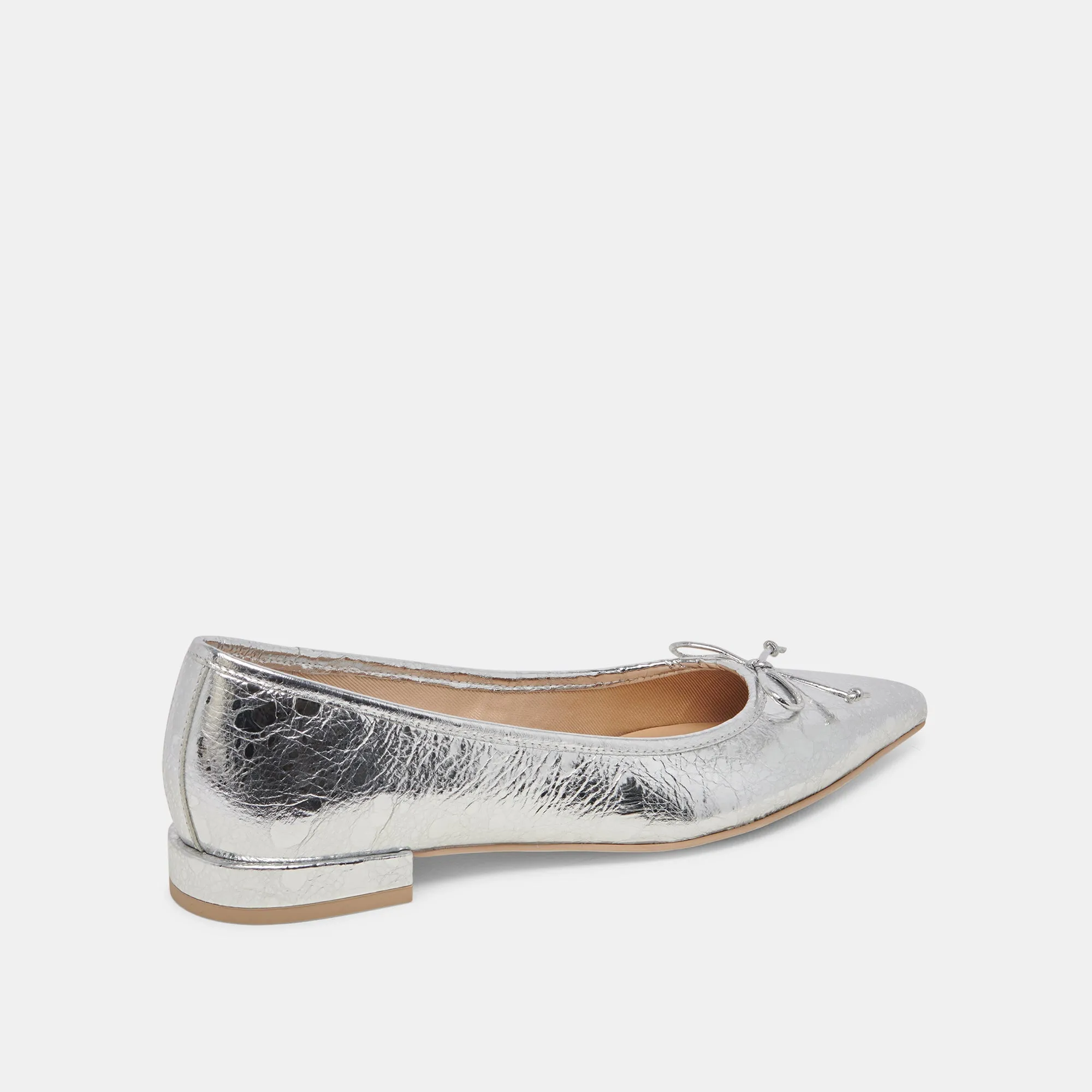 PALANI BALLET FLATS SILVER DISTRESSED LEATHER