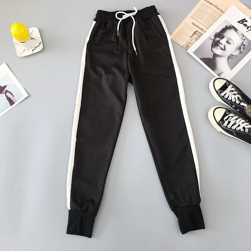 Pantalon Coréen Jogging Bandes Blanches