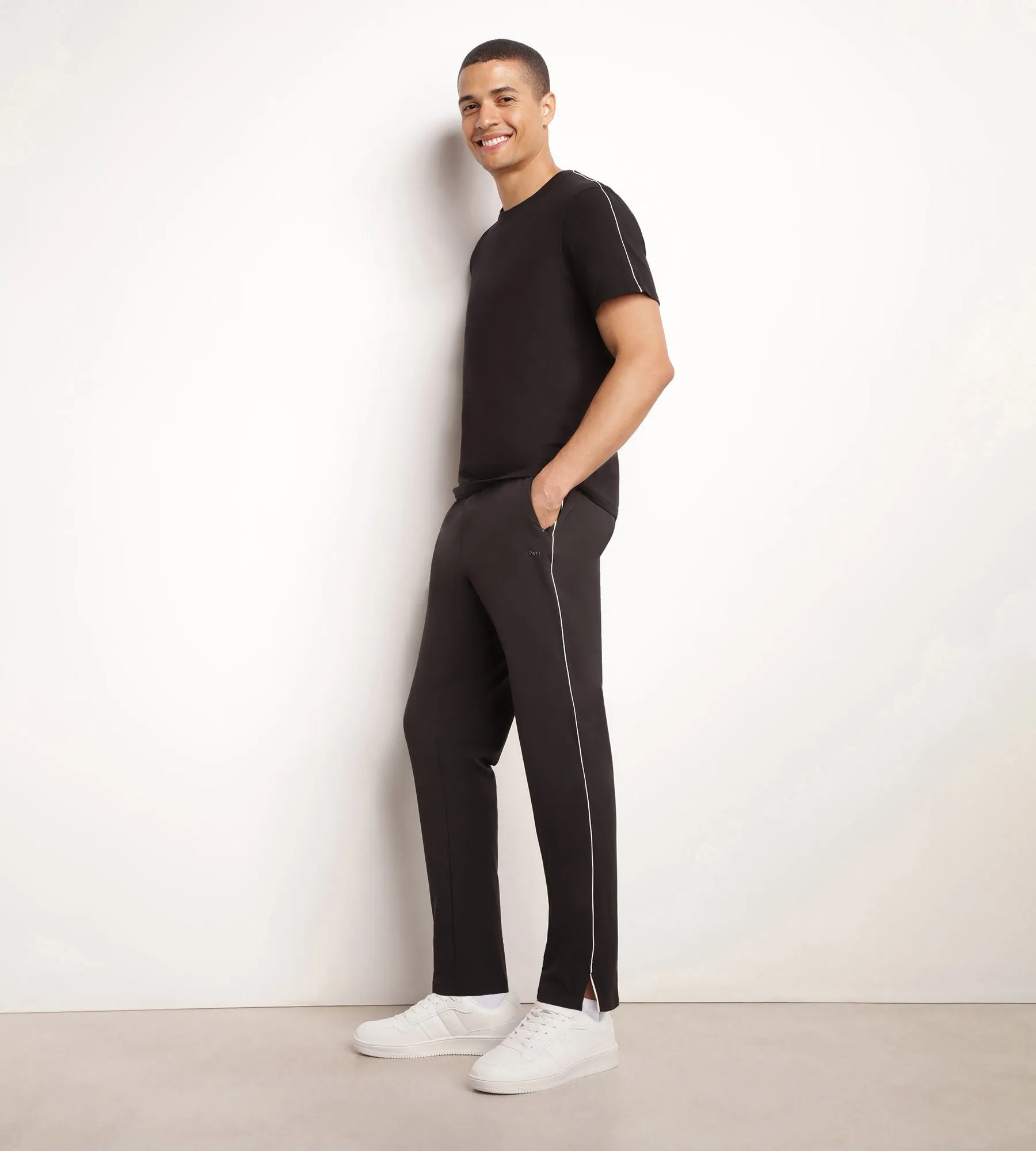 Pantalon de sport chino pour homme en jersey stretch Noir Dim Move