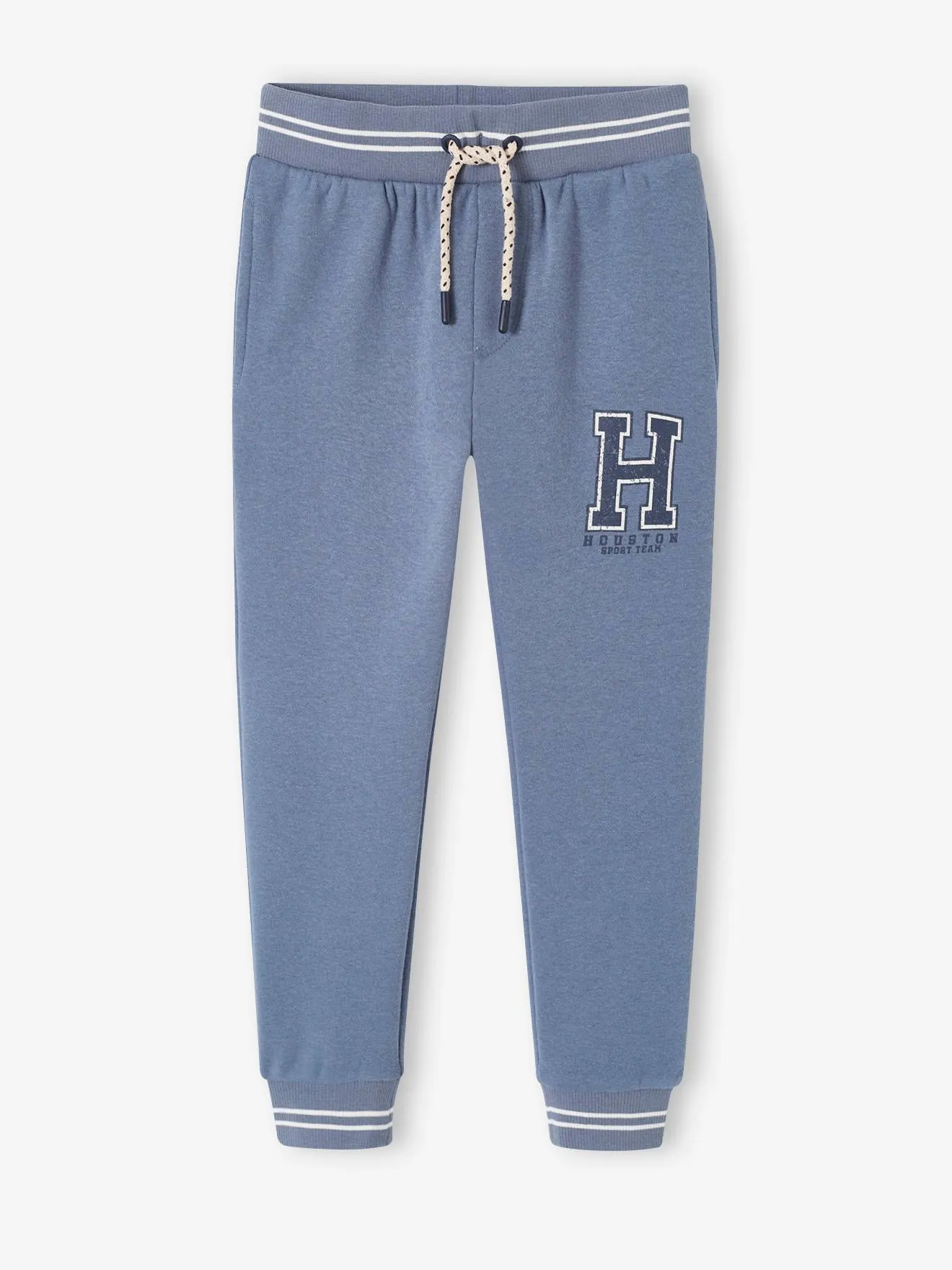 Pantalon jogging sport en molleton garçon. bleu grisé - Vertbaudet