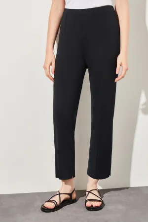 Plus Size Knit Straight-Leg Ankle Pants