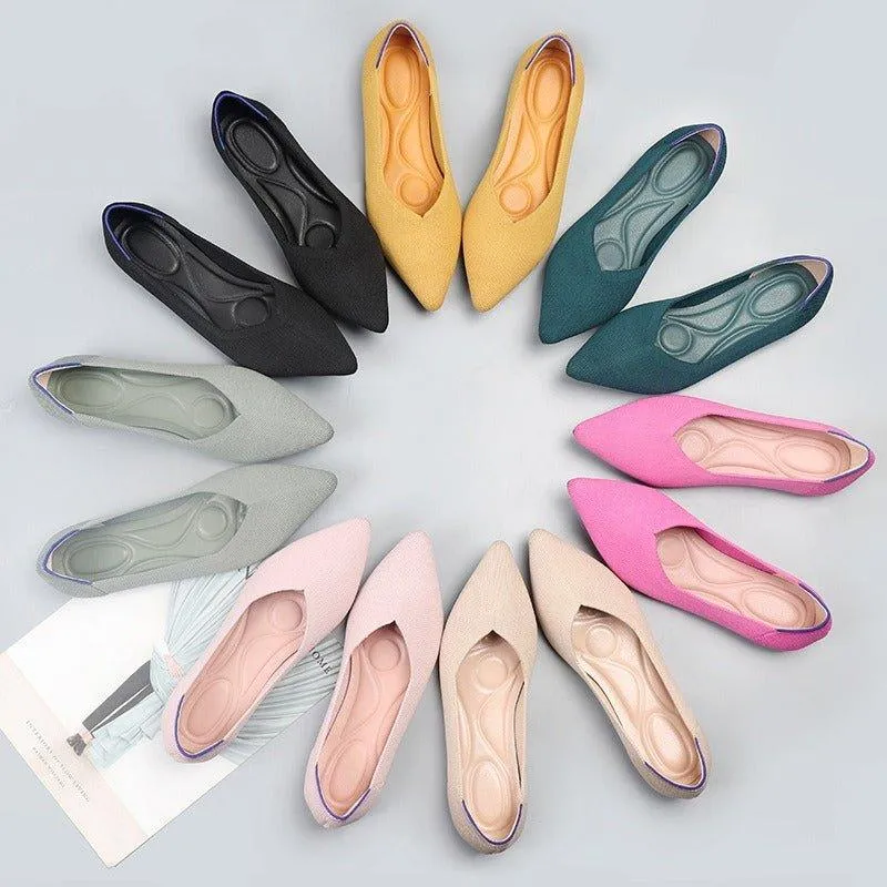 Pointed Wide Ballet Flats for Bunions