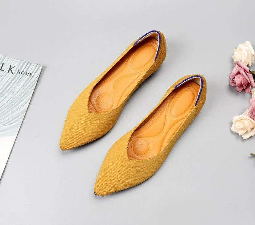 Pointed Wide Ballet Flats for Bunions