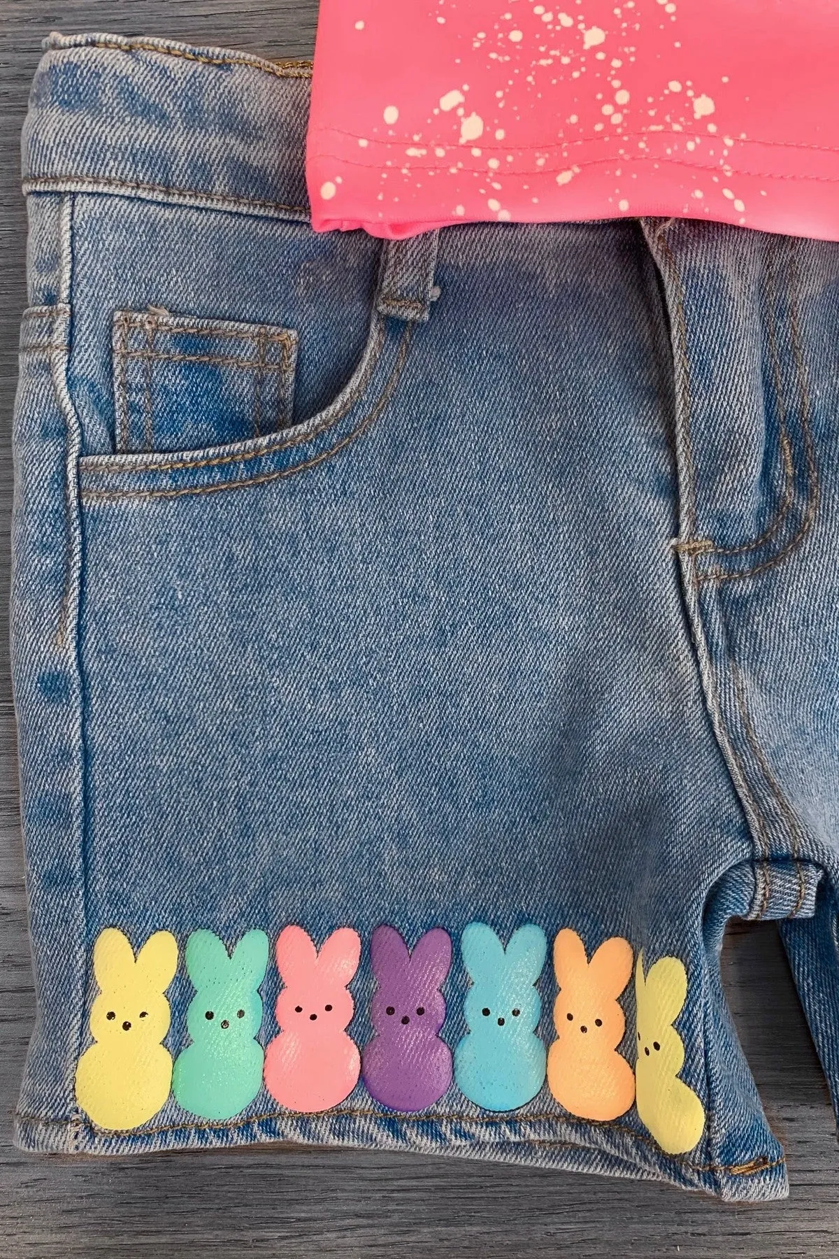 "Chillin With My Peeps" Denim Short Set