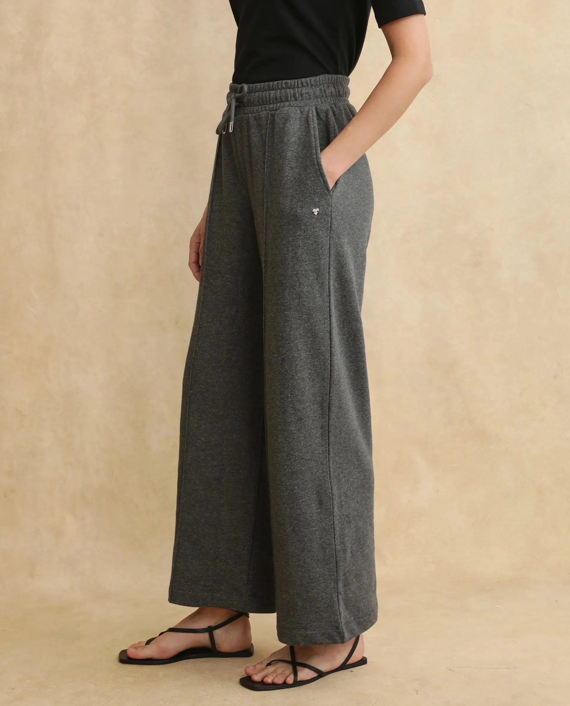 Rareism Women Inout Dark Grey  Track Pant