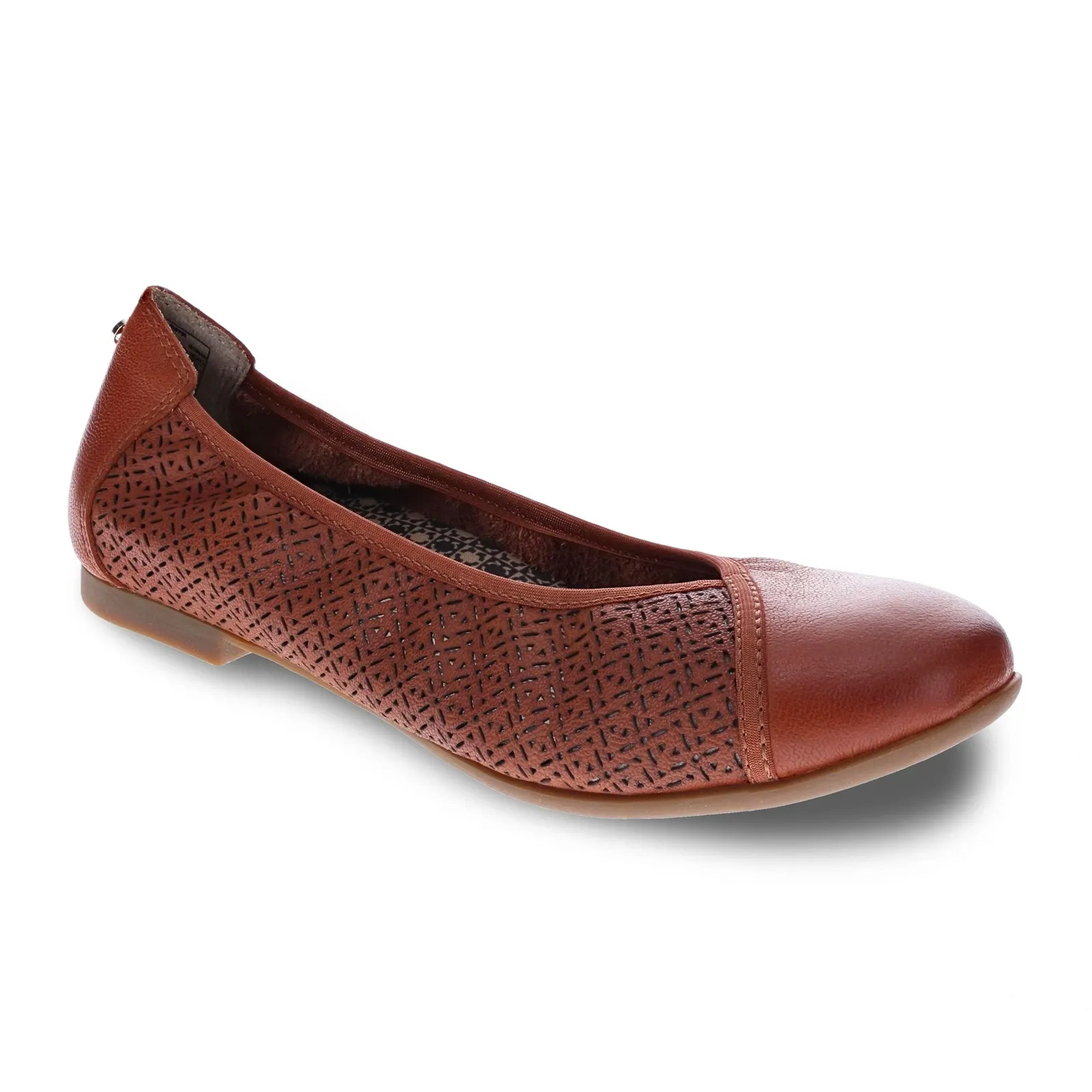 Revere Nairobi Ballet Flat (Women) - Cognac Lazer