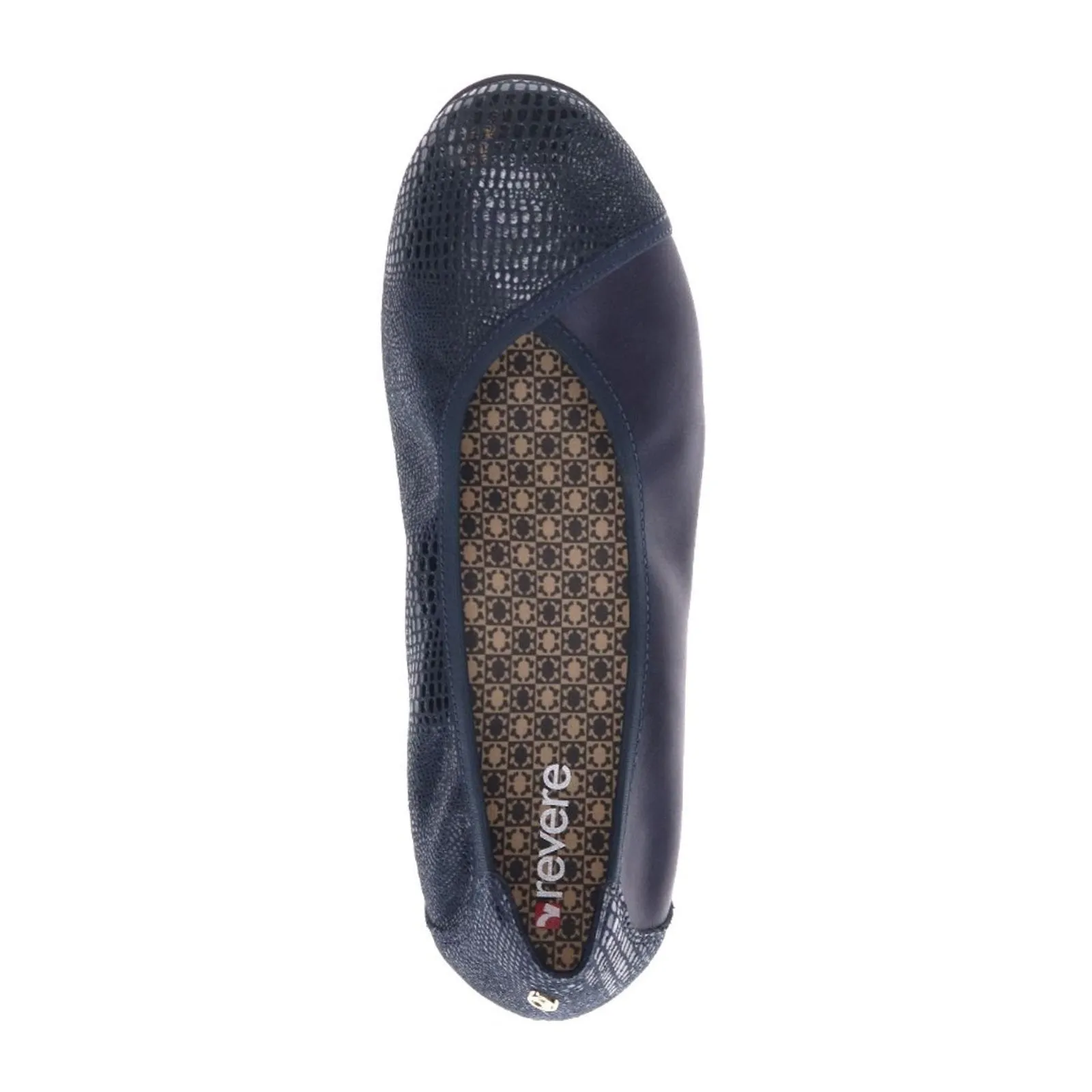 Revere Nairobi Ballet Flat (Women) - Navy Lizard