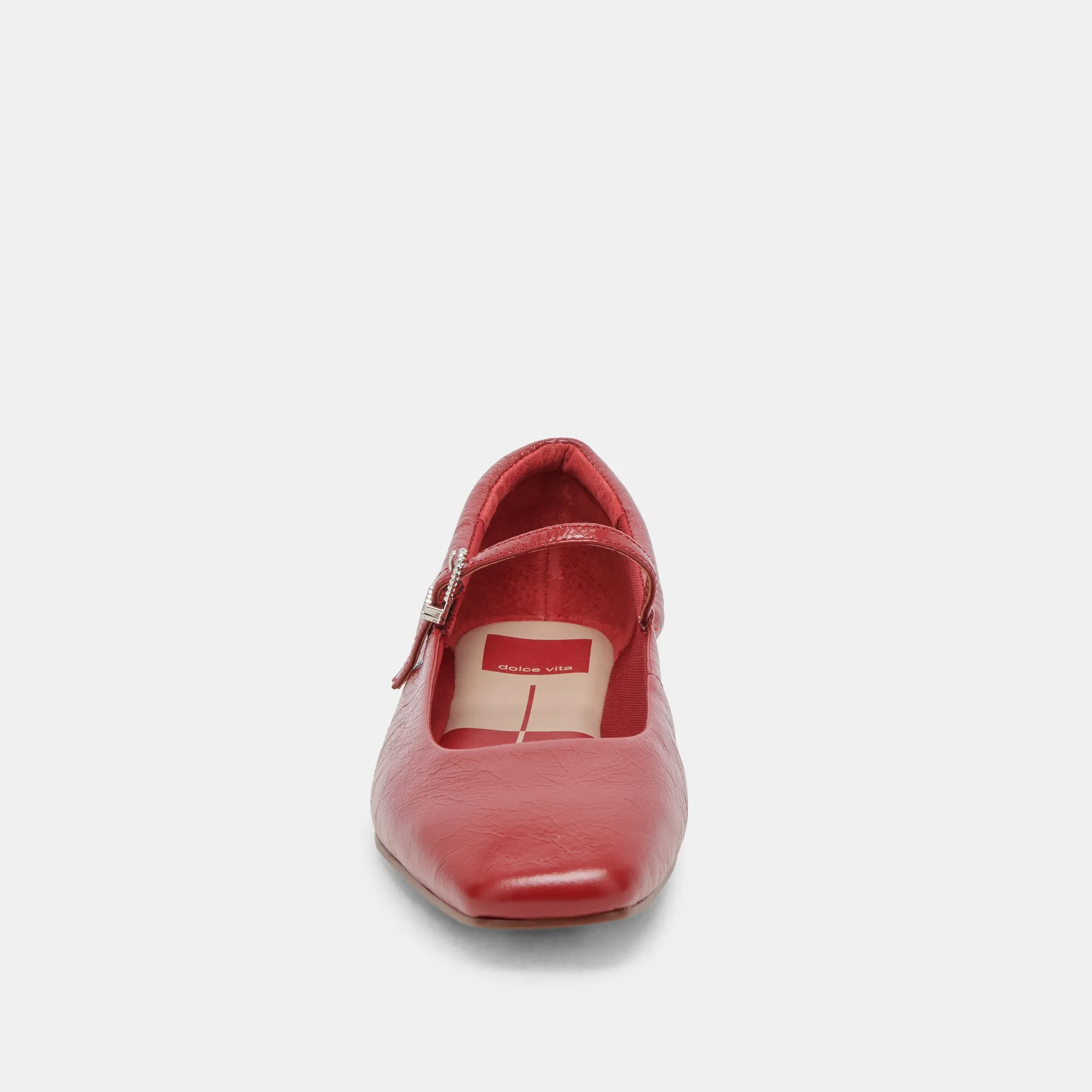 REYES BALLET FLATS RED CRINKLE PATENT