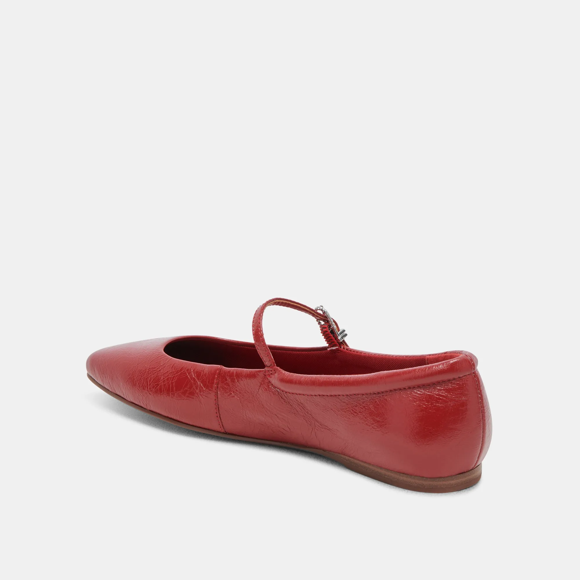 REYES BALLET FLATS RED CRINKLE PATENT