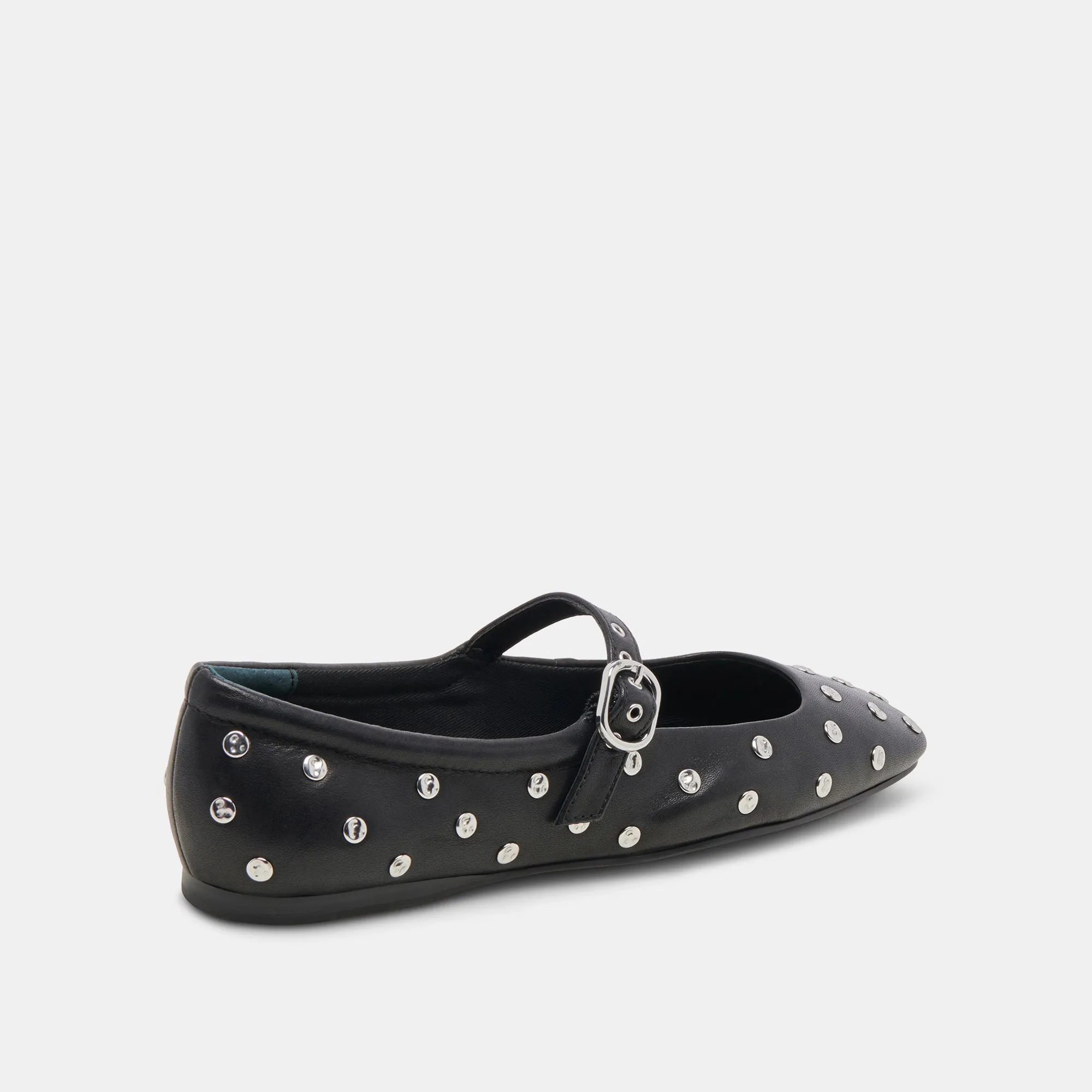 REYES STUD BALLET FLATS BLACK LEATHER