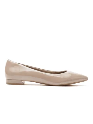 Rockport Women's Total Motion Adelyn Ballet Dark Taupe Patent V79749