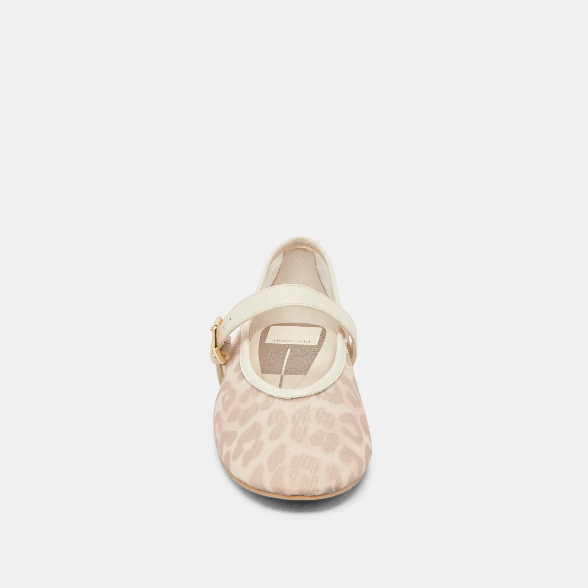 ROSLYN BALLET FLATS WHITE LEOPARD MESH