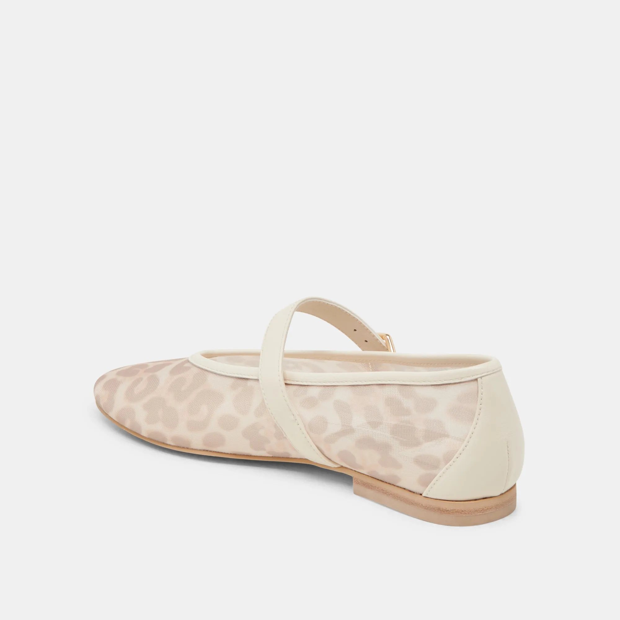 ROSLYN BALLET FLATS WHITE LEOPARD MESH