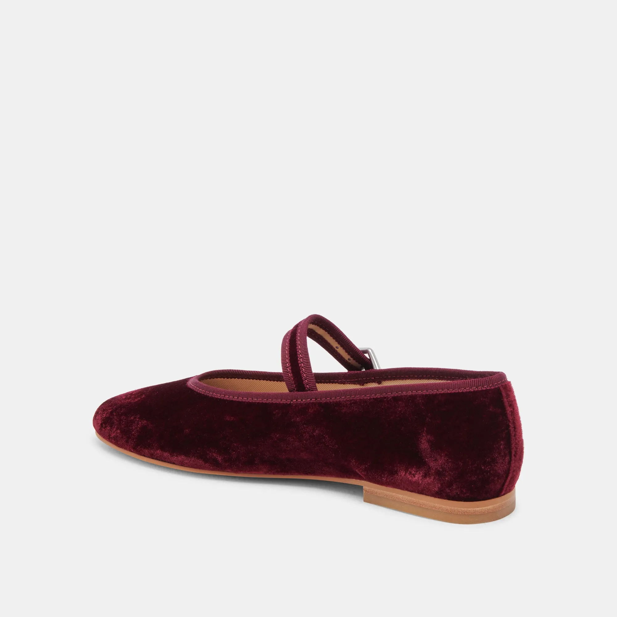 ROSLYN BALLET FLATS WINE VELVET