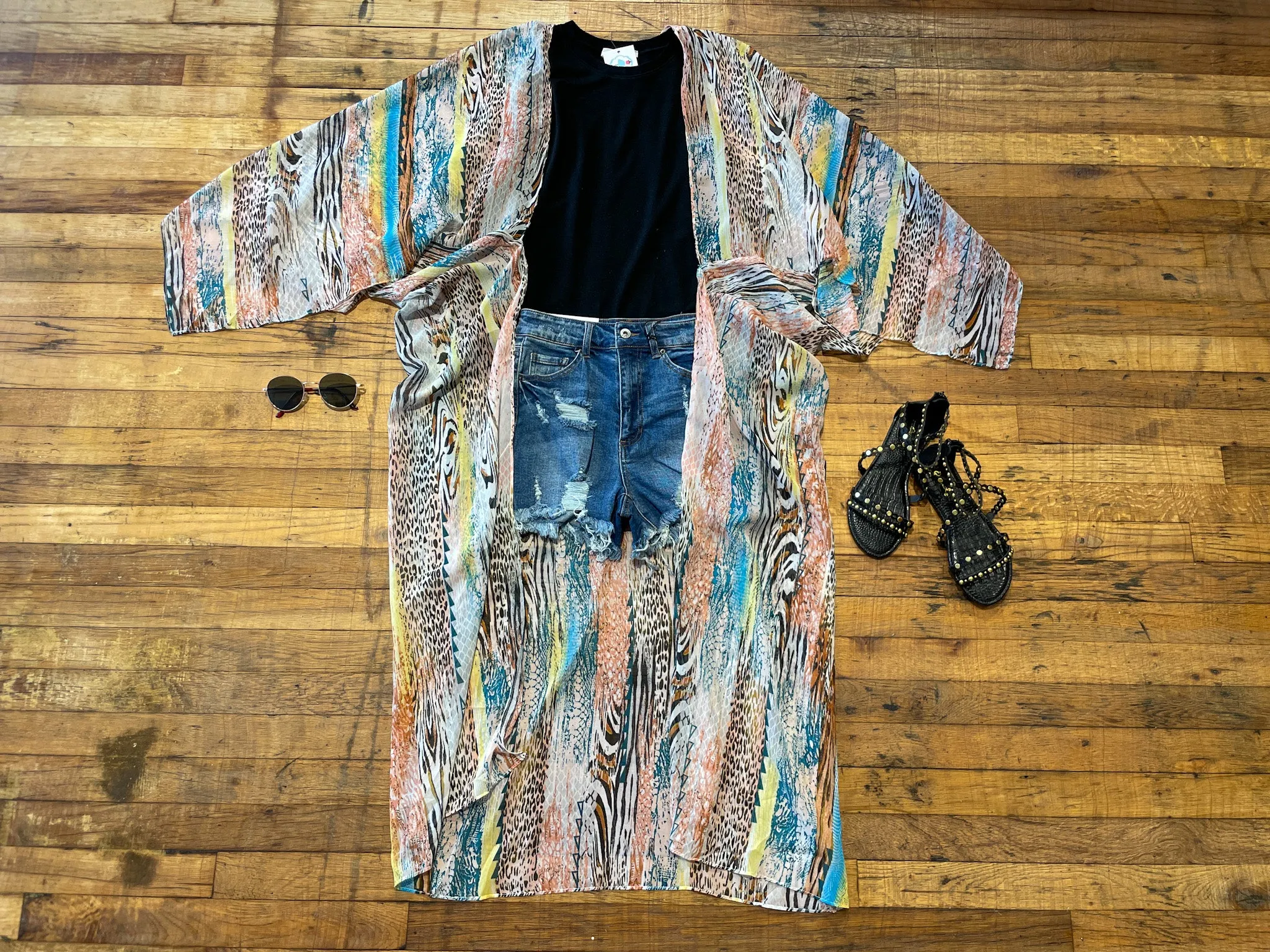 SALE! Put it in Print Kimono in Blush