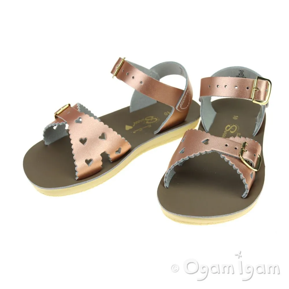 Salt-Water Sweetheart Girls Rose Gold Sandal