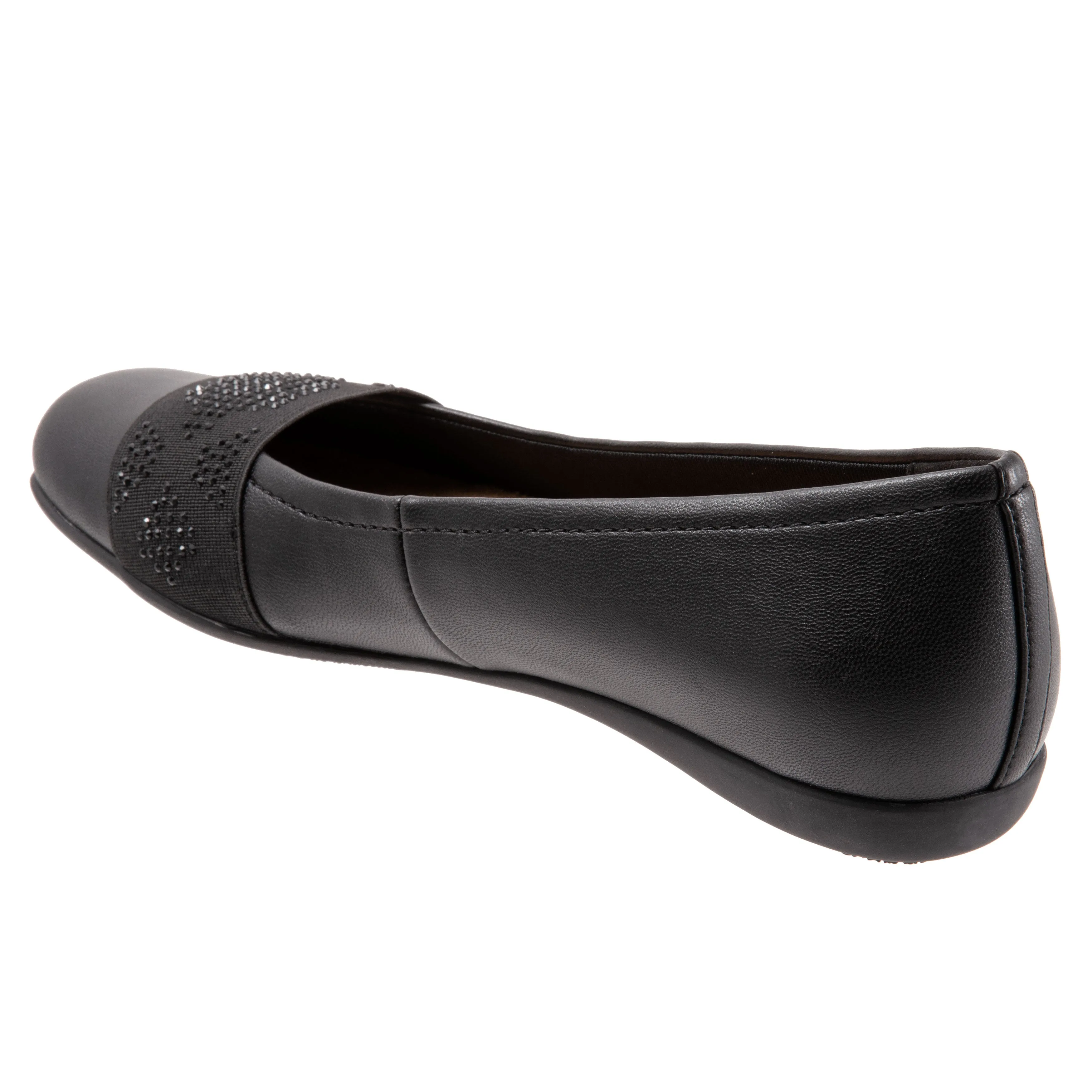 Samantha 030 Black Gem Ballet Flat Shoes