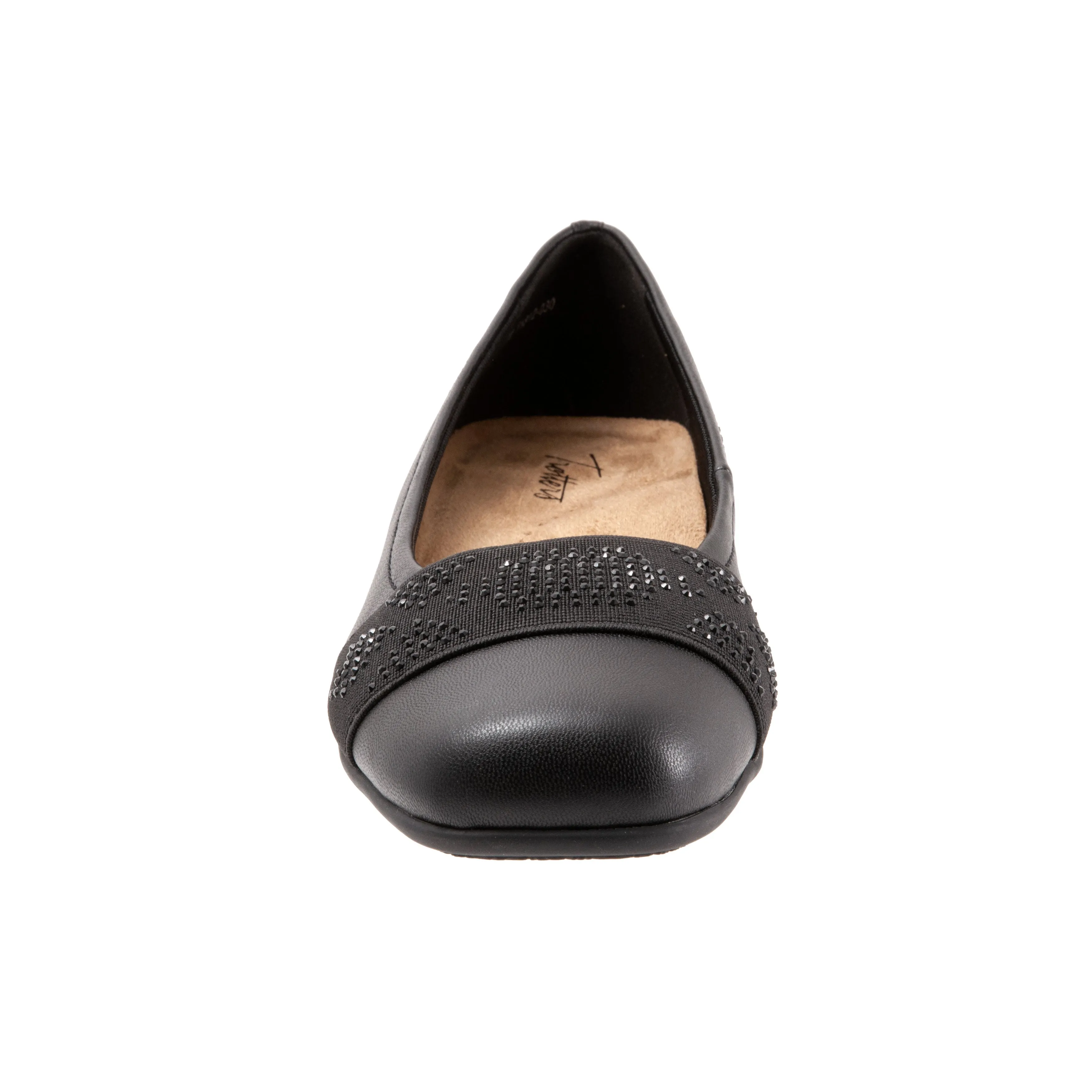 Samantha 030 Black Gem Ballet Flat Shoes