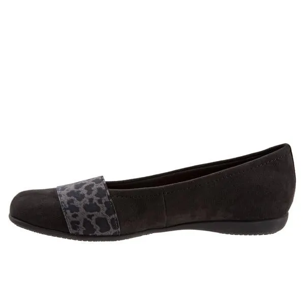 Samantha 081 Black Micro Cheetah Ballet Flat Shoes