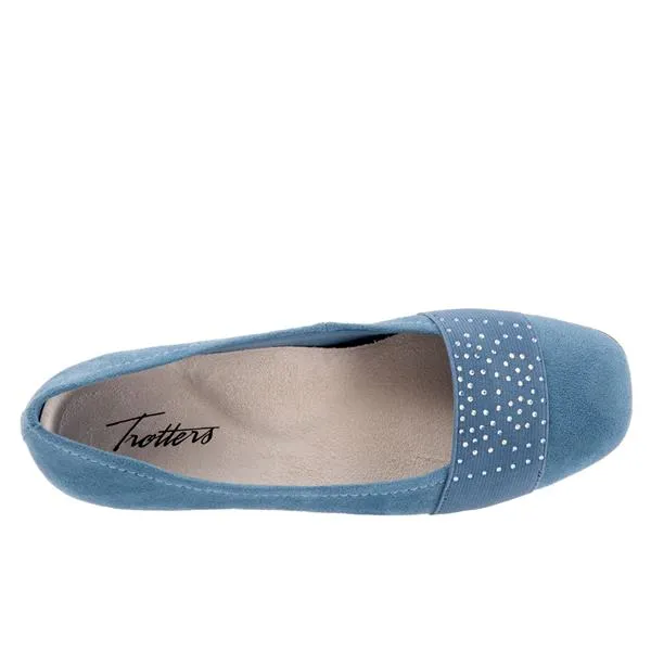 Samantha Blue Micro Ballet Flat Shoes