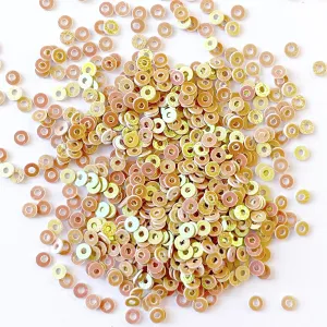 Sequins - Flat - Circle - 2mm - Dusky Pink with Green and Gold Lights (S16)