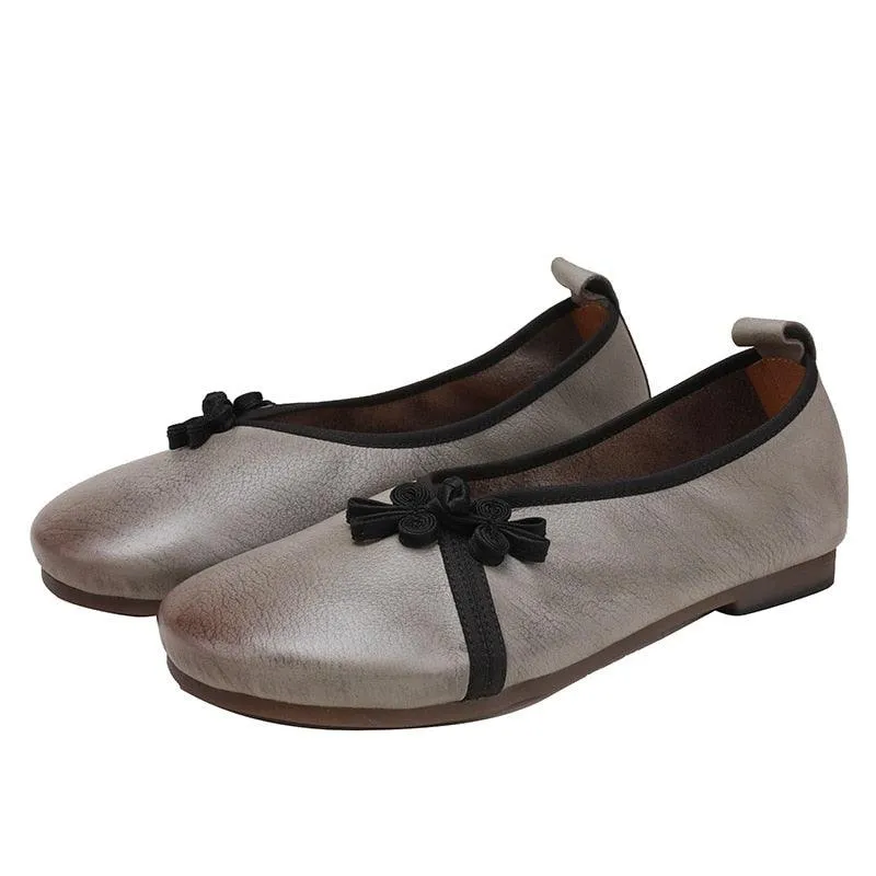 Soft Leather Flat Women's Casual Loafers - TM1241 Shoes