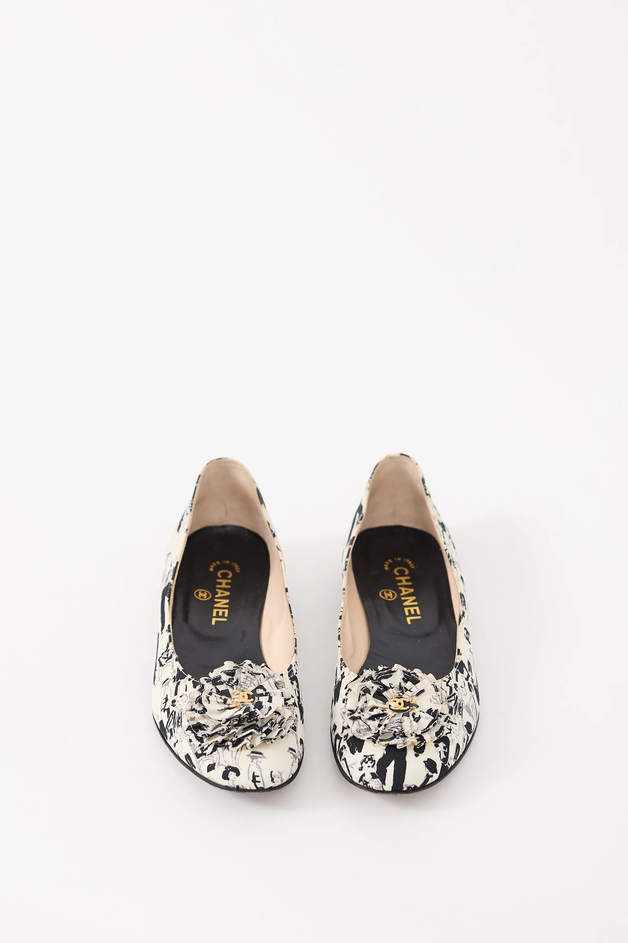 Spring 2003 White & Black Printed CC Ballet Flat