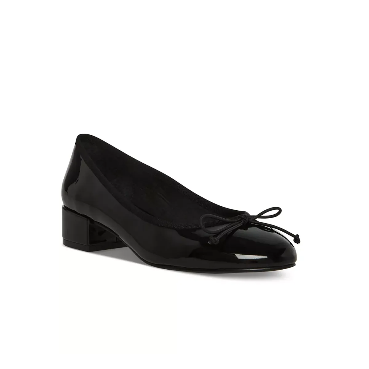 Steve Madden Women's Cherish Block-Heel Ballet Flats - Black Patent