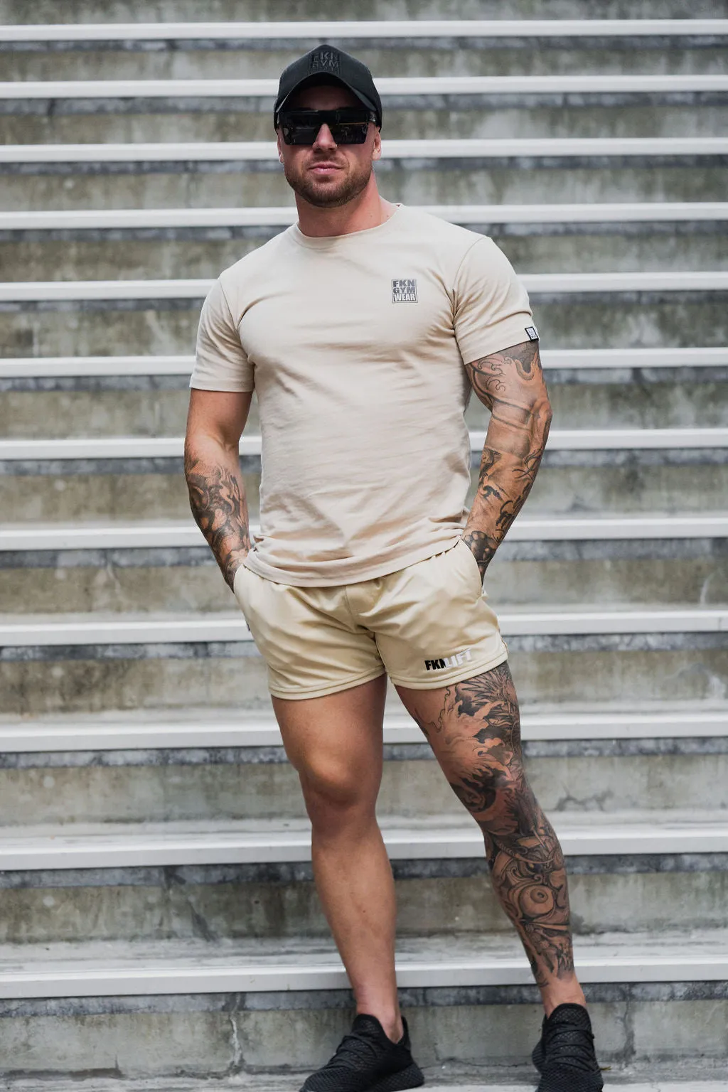 Stone | Men's Gym T-Shirt | Beige