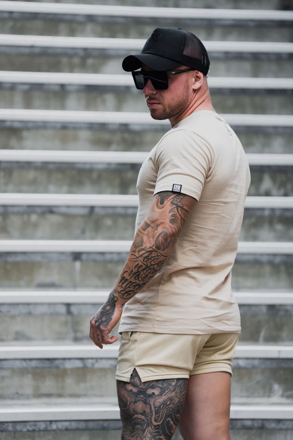 Stone | Men's Gym T-Shirt | Beige