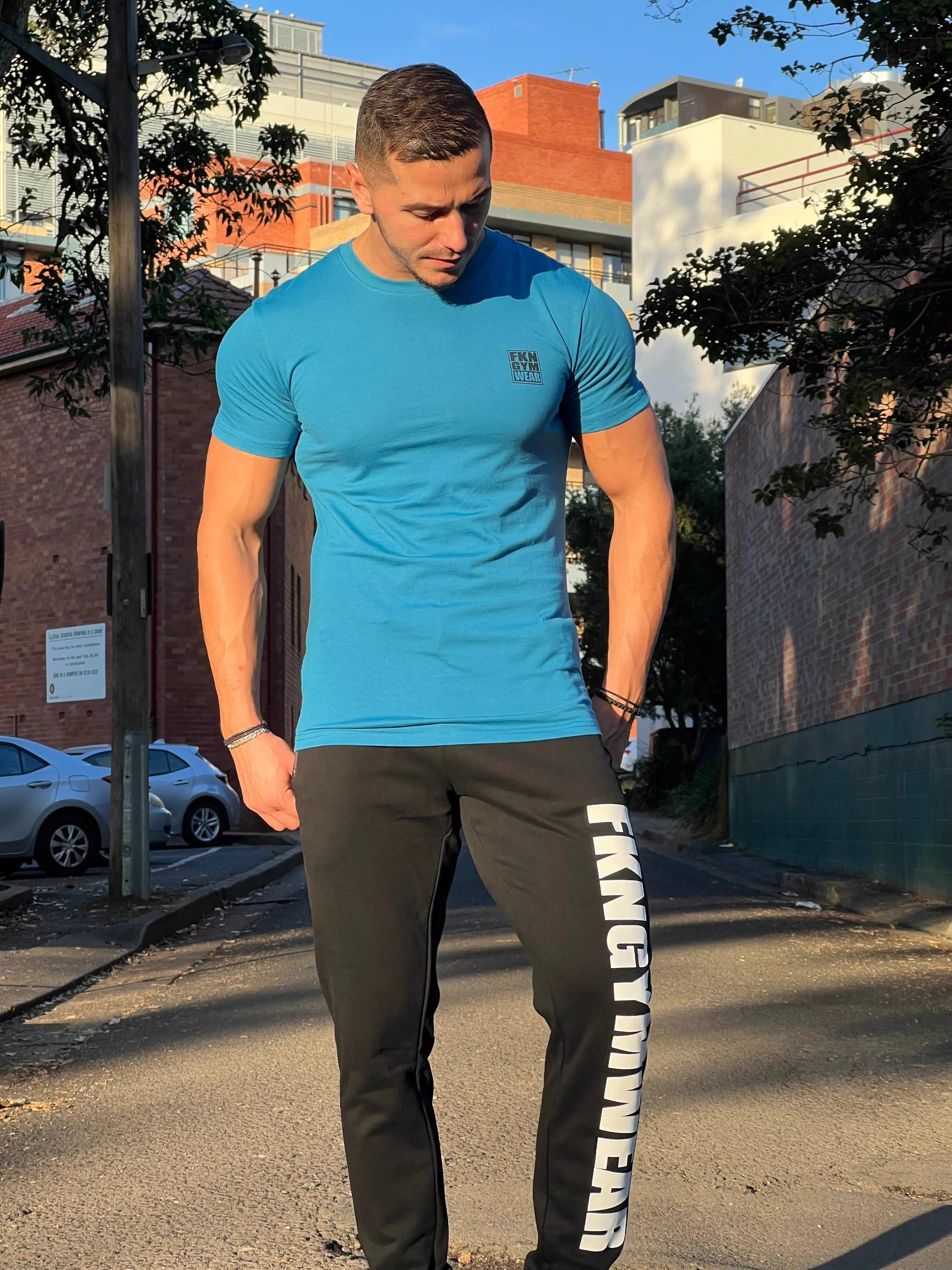 Stone | Men's Gym T-Shirt | Ocean Blue