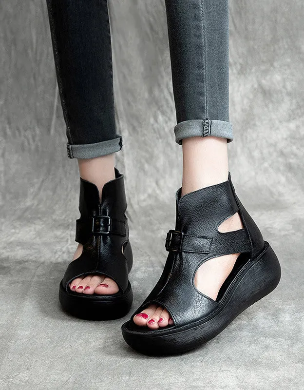 Summer Cut-out Fish Toe Wedge Sandals