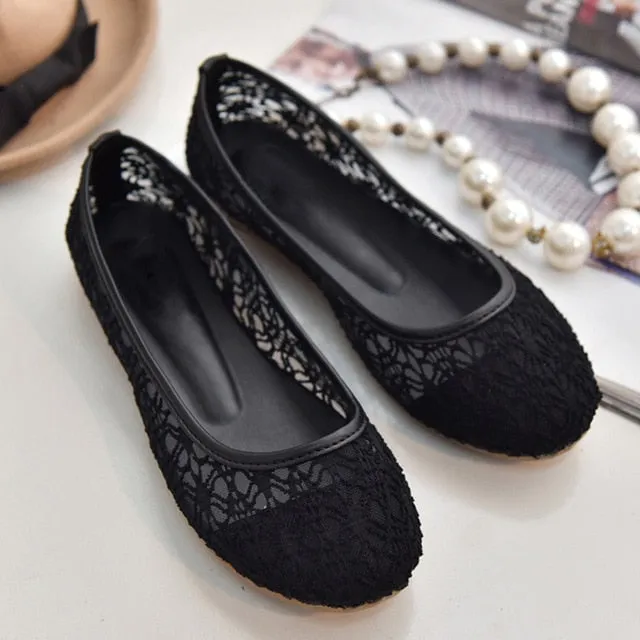 Summer Women Flats Shoes Breathable Shallow Mouth Loafers Women Flats Shoes Mesh Sneakers Women Female Shoe Ballerina