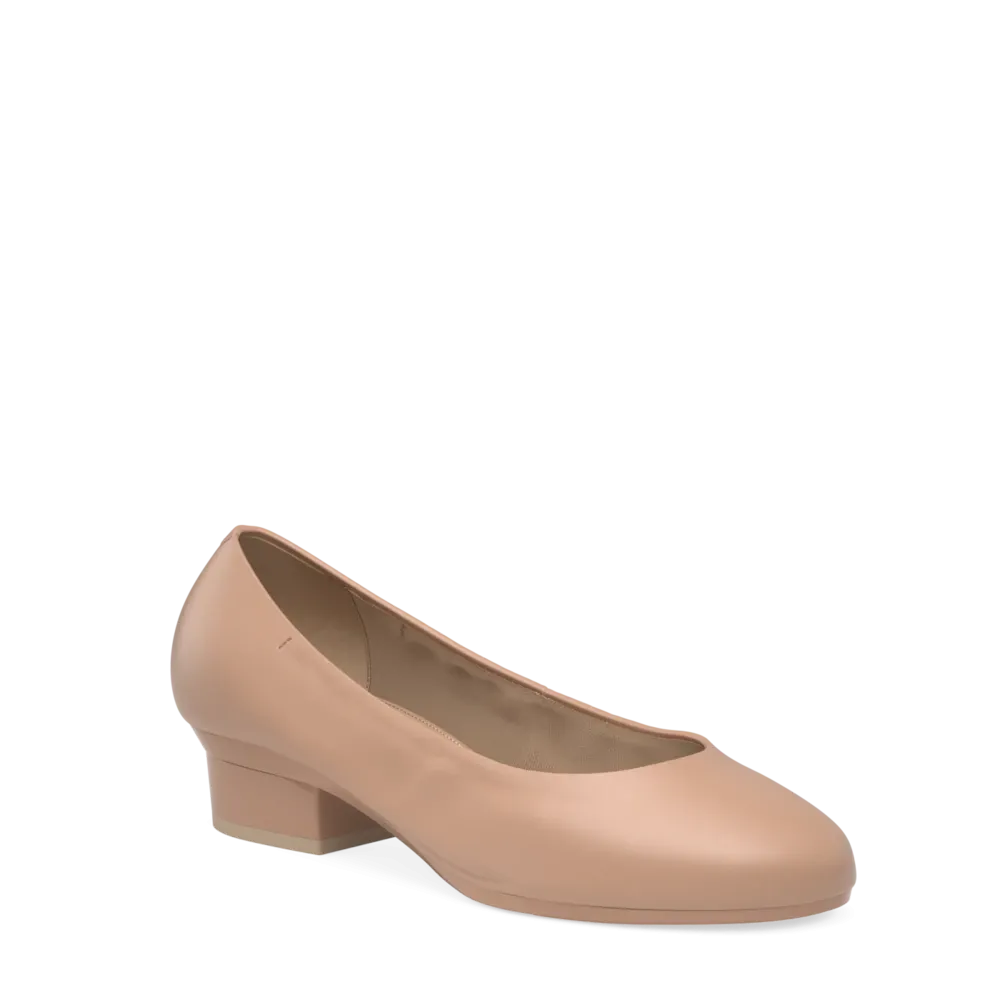 The Ballet Pump - Latte Stretch Leather Flat