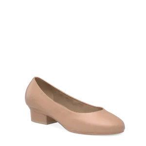 The Ballet Pump - Latte Stretch Leather Flat