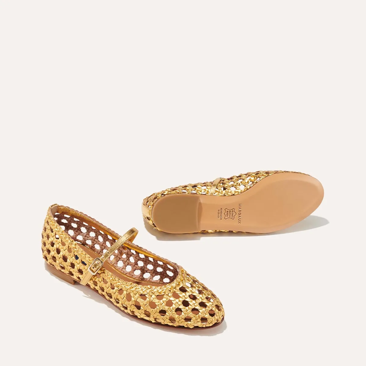 The Demi Jane - Gold Woven Leather