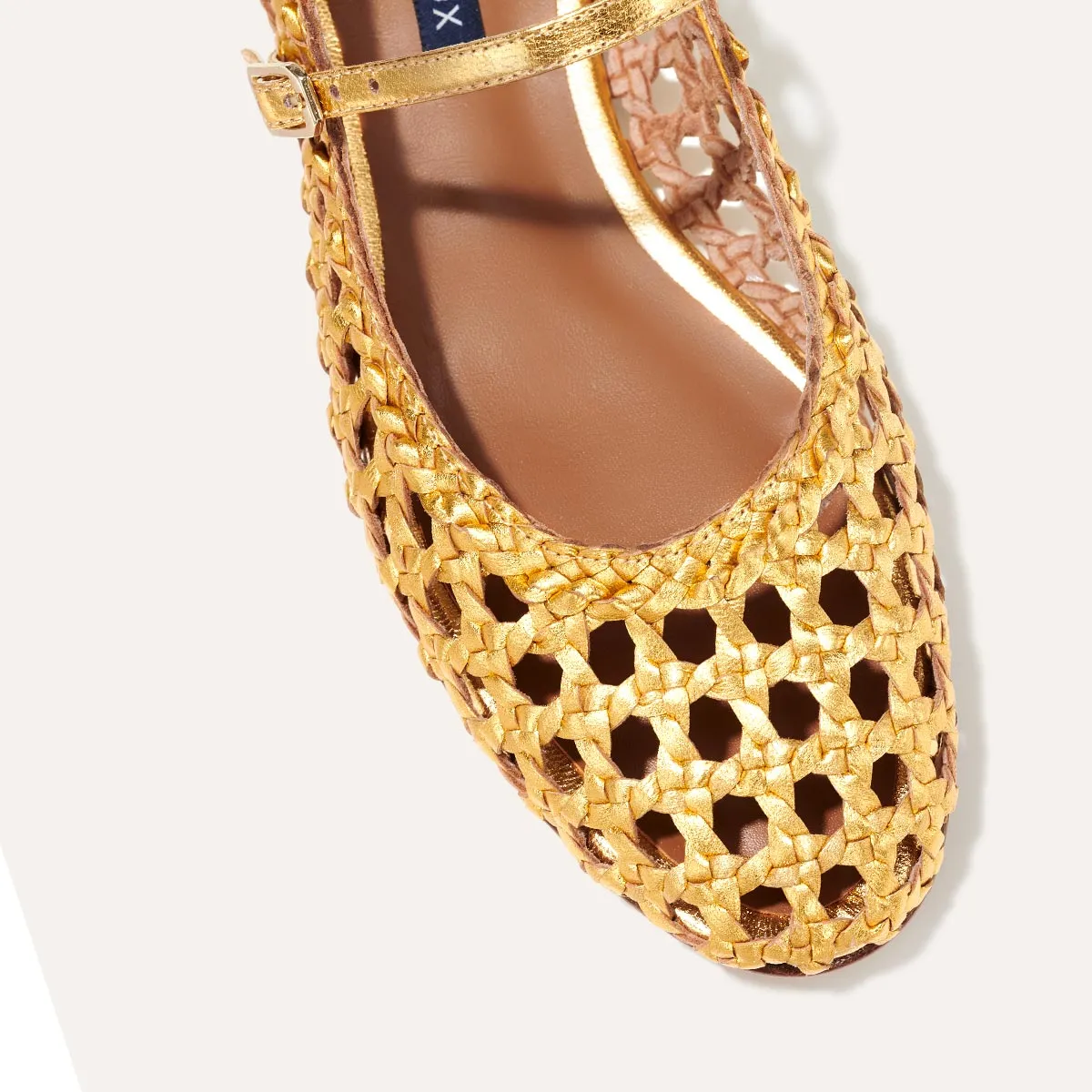 The Demi Jane - Gold Woven Leather