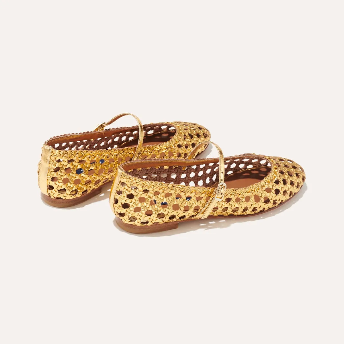 The Demi Jane - Gold Woven Leather