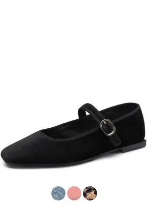 USS Shoes Pilar Women's Velvet Ballet Flats