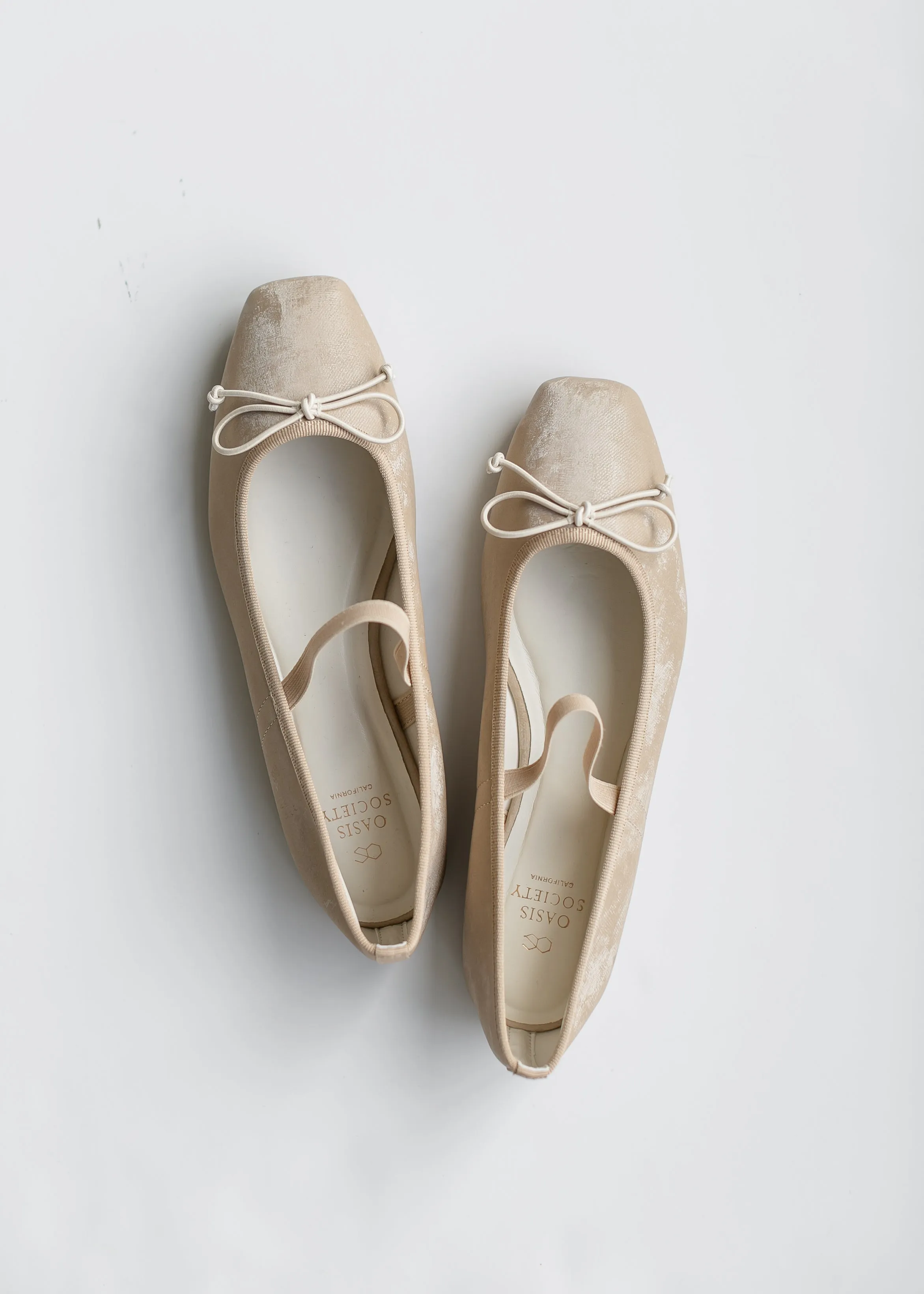 Velvet Square Toe Bow Flat - FINAL SALE