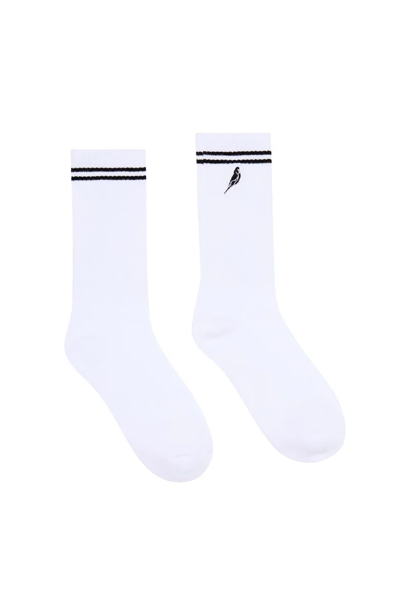 White Budgy Crew Socks