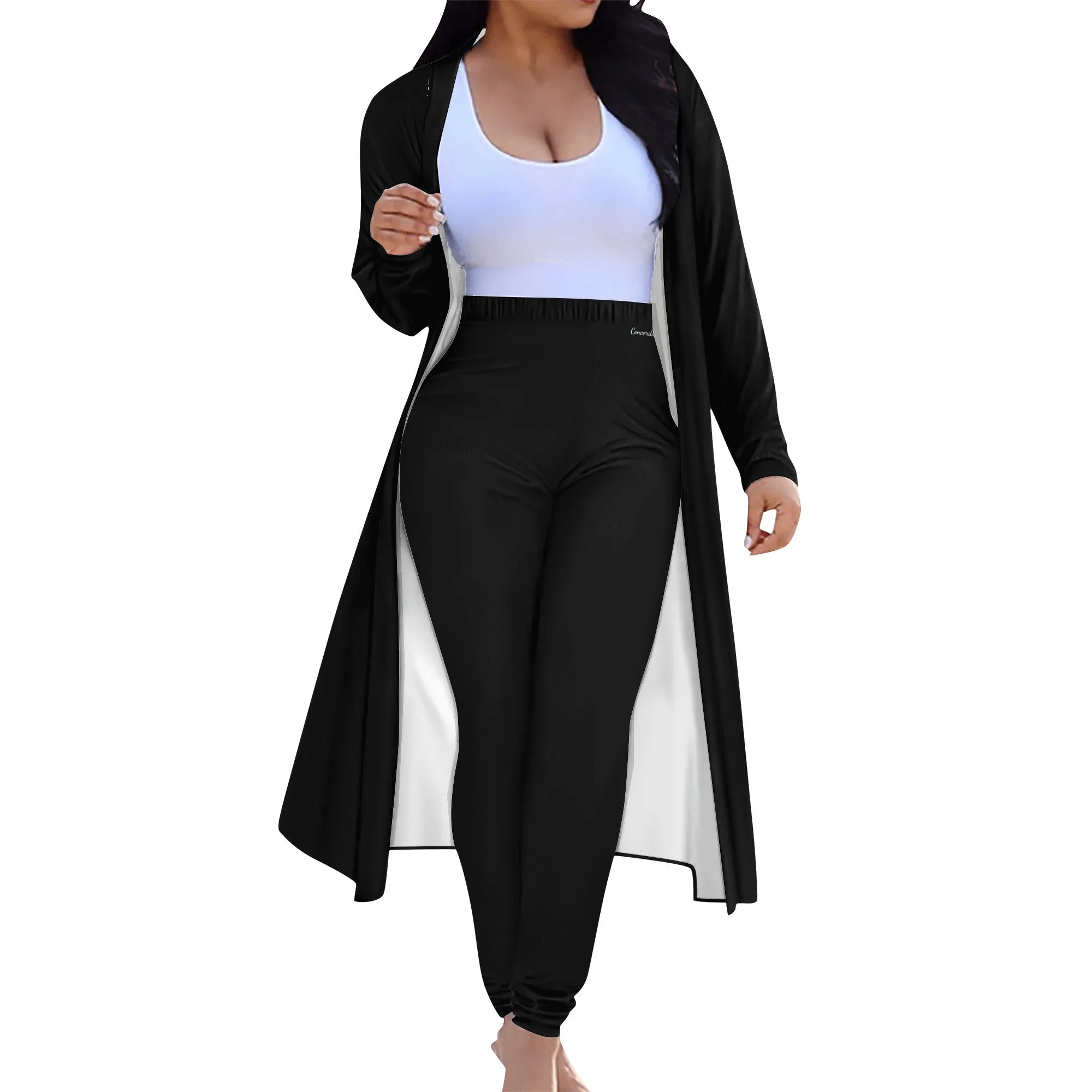 Womens Long Sleeve Cardigan and Leggings 2pcs