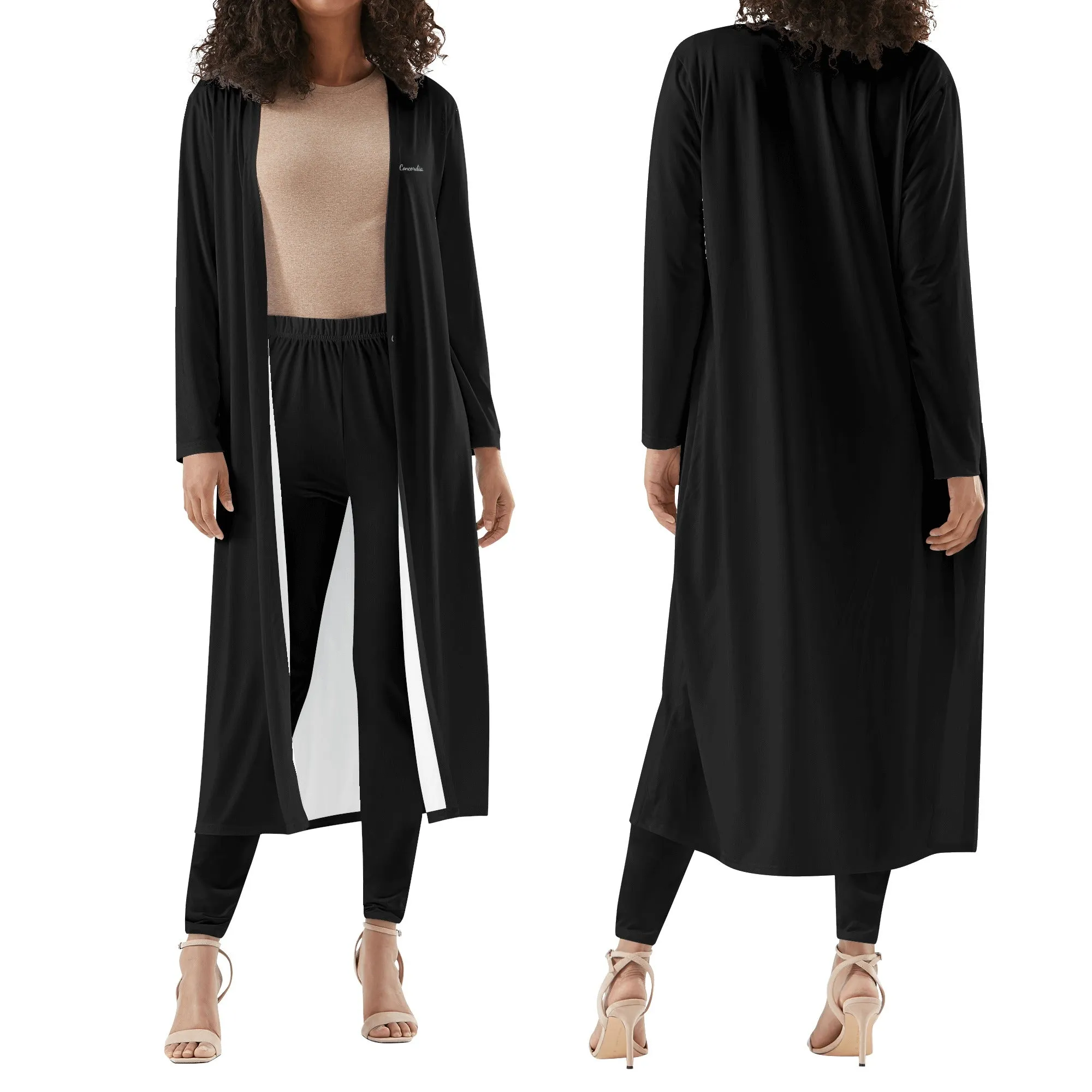 Womens Long Sleeve Cardigan and Leggings 2pcs