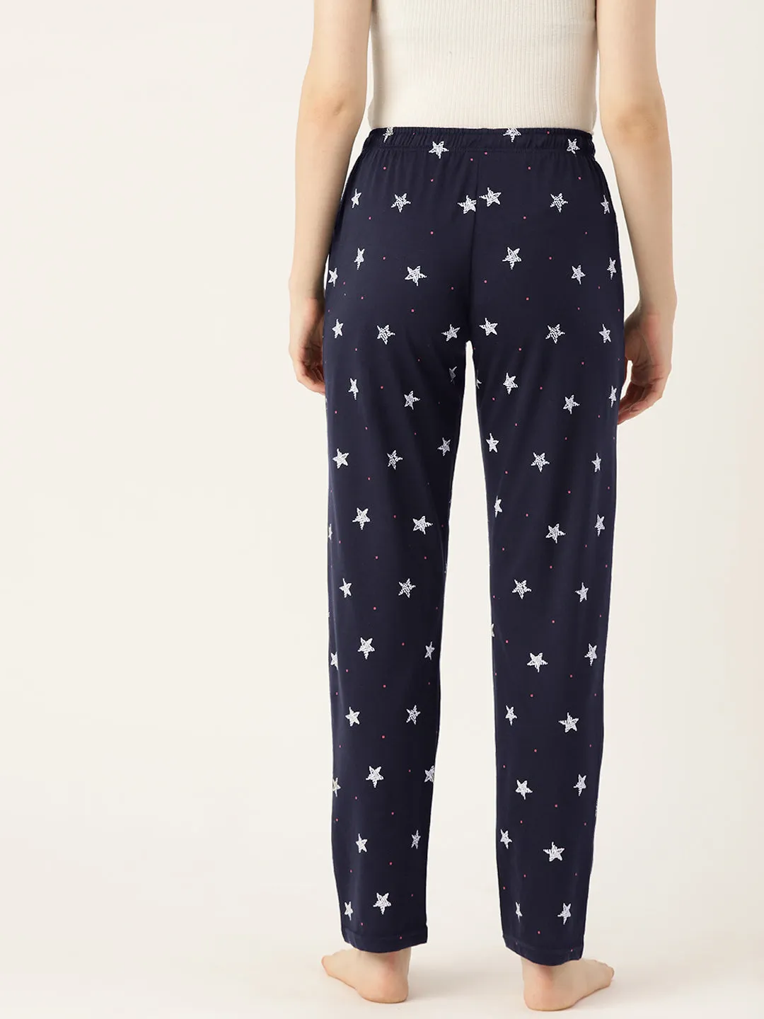 Women's Printed Cotton Navy Blue Lounge Pants | LDLW-2327-1 |