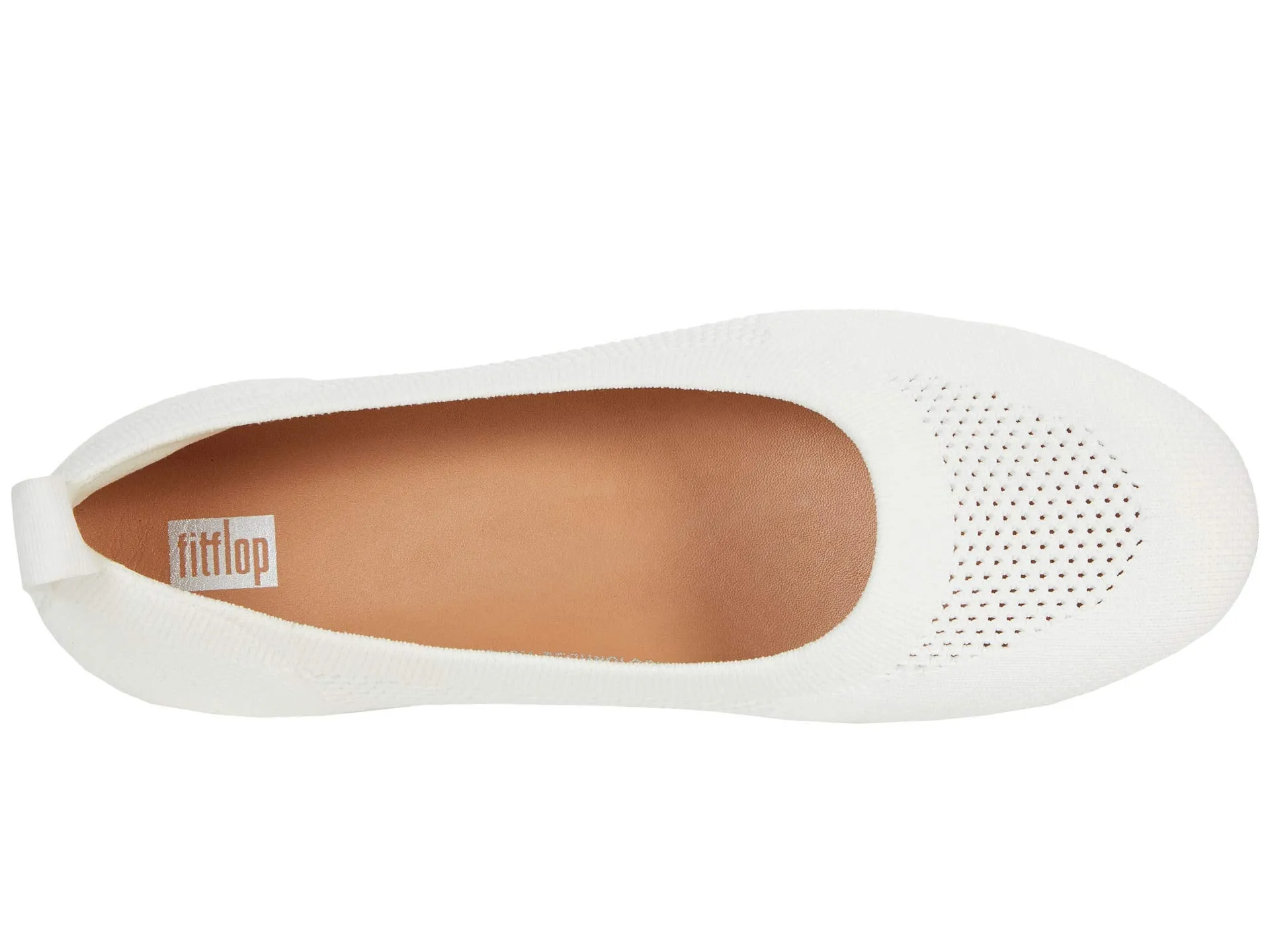 Women's Shoes FitFlop ALLEGRO KNIT Closed Toe Ballet Flats CW6-194 WHITE