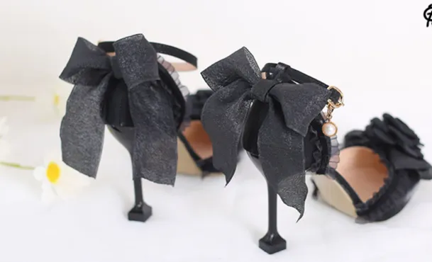 Xiaogui~Elegant Lolita High-Heeled Camellia Bows Shoes